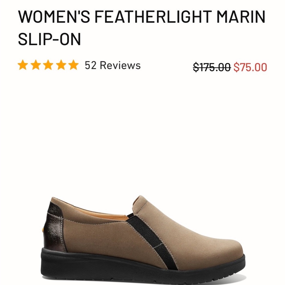 Worn once SAMUEL HUBBARD FEATHERLIGHT MARIN SLIPONS size 7W